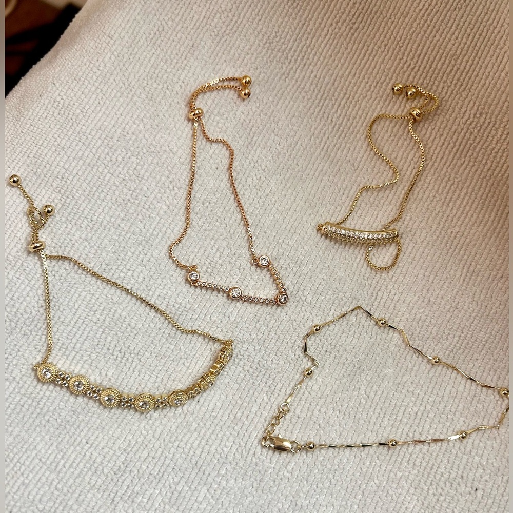 Elegant Gold and Rose Gold Bracelet Set
